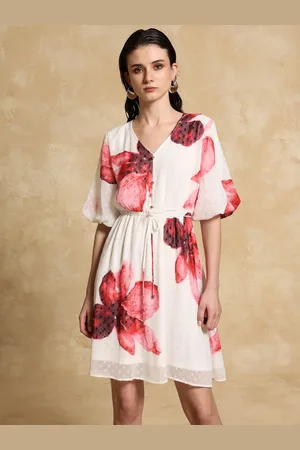 Kazo Women Floral Printed Petunia Mini Dress