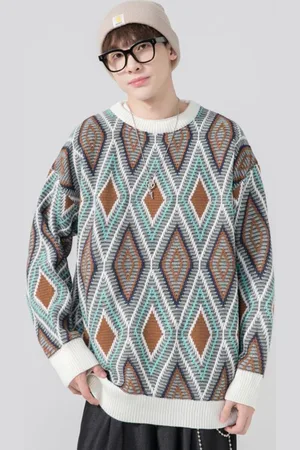 HERE&NOW Men Geometric Printed Pullover