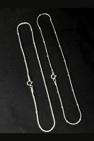 ARTE Set Of 2 Silver Anklets