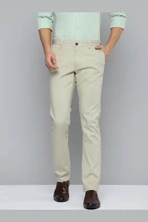 Indian Terrain Men Pure Cotton Textured Brooklyn Slim Fit Trousers