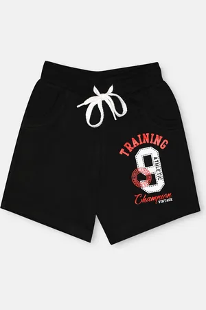 Chimprala Kids Black & White Printed Pure Cotton Antimicrobial Shorts