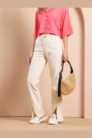 Mast & Harbour Women Straight Fit Mid-Rise Stretchable Jeans