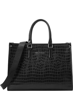 Lino Perros Croc Textured Structured Handheld Bag
