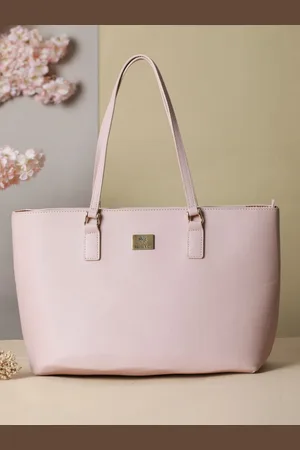Priyaasi Women Pink PU Structured Solid Tote Bag