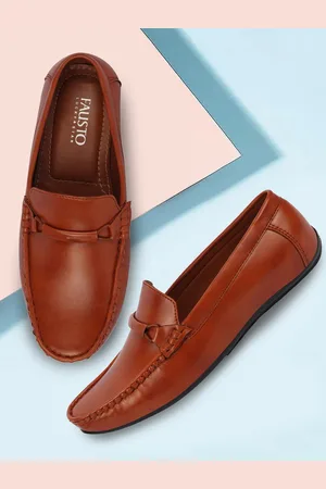 FAUSTO Men Tan Slip On Casual Loafers
