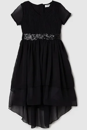 Max Collection Girls Embellished Round Neck Sequinned Fit & Flare Dress