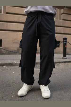 Powerlook Men Black Technical Cargo Trousers