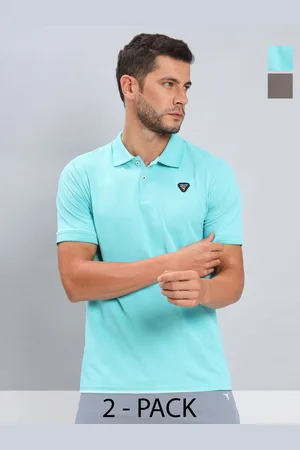 TECHNOSPORT Men 2 Polo Collar Antimicrobial Slim Fit T-shirt