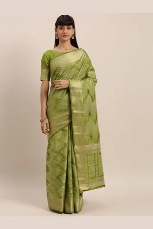 Mimosa Olive Green & Beige Art Silk Woven Design Kanjeevaram Saree