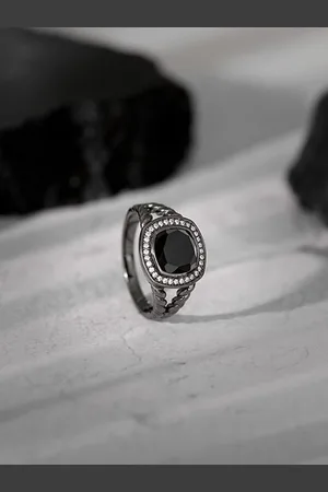 GIVA 925 Silver Black Rhodium Bold Fashion Ring For Him