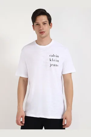 Calvin Klein Men Typography Printed Round Neck Cotton T-shirt