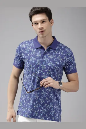 ColorPlus Floral Printed Polo Collar Pure Cotton T-shirt