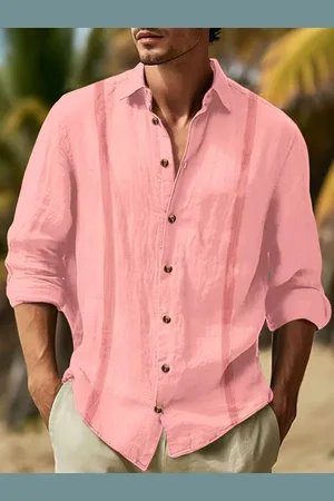Stylecast Men Spread Collar Solid Cotton Casual Shirt