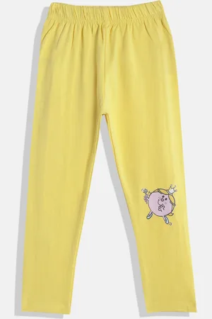 Eteenz Girls Mid-Rise Graphic Printed Detail Premium Cotton Leggings