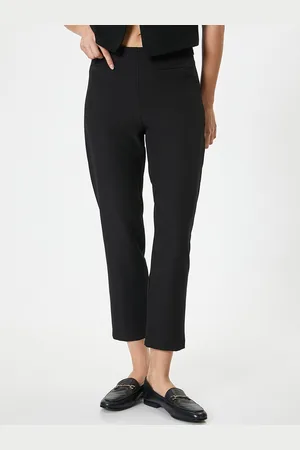 Koton Women Slim Fit High-Rise Trousers