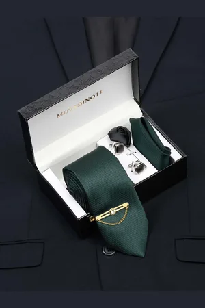 MUTAQINOTI Men Silk Blend Necktie Accessory Gift Set