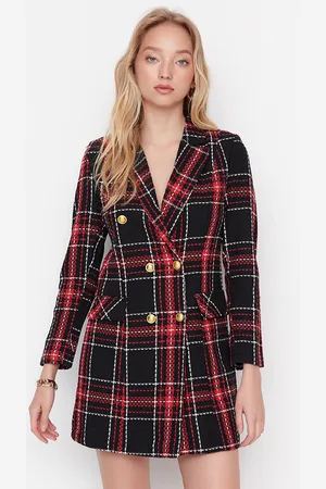 Trendyol Women Black & Red Checked Mini Dress