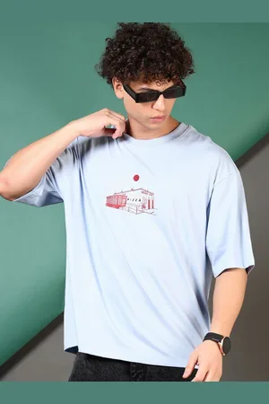 V-Mart Men Graphic Printed Round Neck Cotton Oversized T-shirt