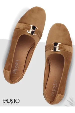 FAUSTO Women Beige Solid Ballerinas