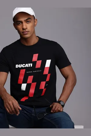 DUCATI Brand Logo Printed Pure Cotton T-shirt