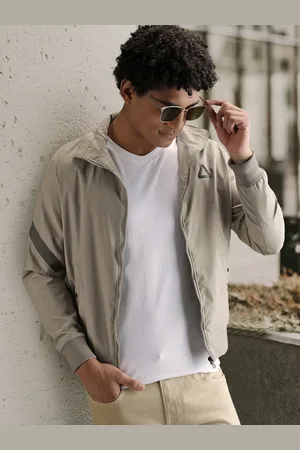 Fort Collins Men Beige Solid Bomber Jacket