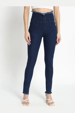 AngelFab Women Jean Clean Look Skinny Fit High-Rise Cotton Jeans