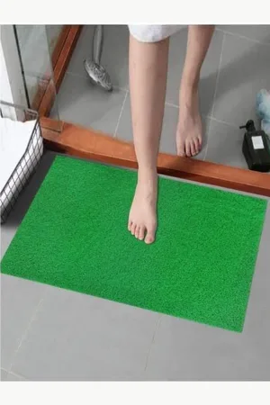 AMRO BEAUTILITY NEEDS Set Of 2 Green & Blue 1000 GSM Anti-Skid Rubber Waterproof Doormats