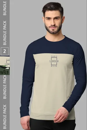 bullmer Pack of 2 Graphic Printed Long Sleeves Hooded T-shirts