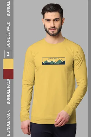 bullmer Pack Of 2 Graphic Printed Cotton T-Shirt