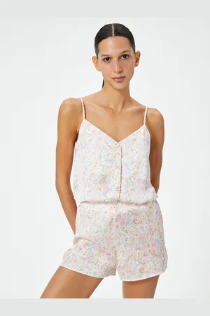 Koton Women Floral Printed Shoulder Straps Polyester Top