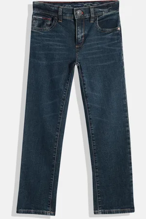 Tommy Hilfiger Boys Straight Fit Mid-Rise Light Fade Stretchable Jeans