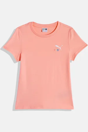 PUMA Girls Brand Logo Embroidered Classics Sweater Weather Youth Pure Cotton T-shirt