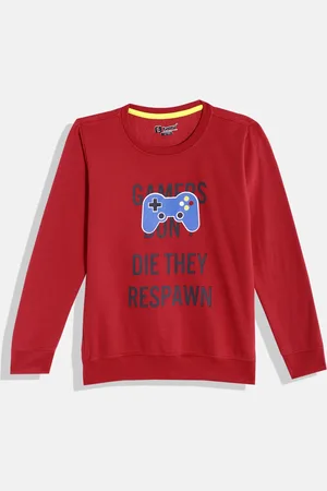Eteenz Boys Graphic Printed Typography Detailed Premium Cotton Sweatshirt