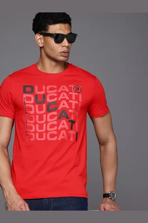 DUCATI Brand Logo Printed Pure Cotton T-shirt