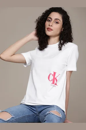 Calvin Klein Women Pure Cotton Brand Logo Printed T-shirt