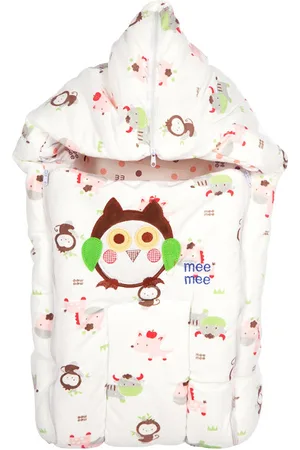 MeeMee Kids White & Pink Printed Cozy Carry Nest Bag