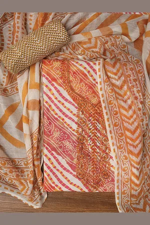 Jaipur Embellished Printed Pure Cotton Dress Material with Dupatta