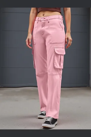 Bewakoof Women Mid-Rise Cotton Cargos Trousers
