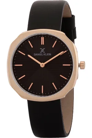 Daniel Klein Women Black Dial & Black Leather Straps Analogue Watch DK 1 12654-5