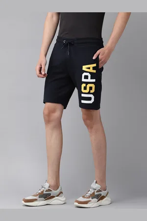 Ralph Lauren U S Polo Assn Denim Co Men Navy Blue Brand Logo Printed Shorts