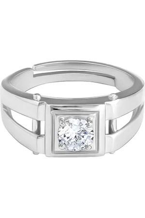 GIVA 925 Sterling Silver Rhodium-Plated Cubic Zirconia Adjustable Ring