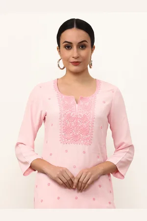 Jaipur Women Keyhole Neck Thread Work Kurta