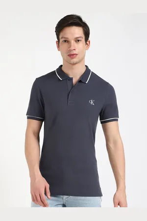 Calvin Klein Men TIPPING Solid Polo Collar Cotton T-shirt