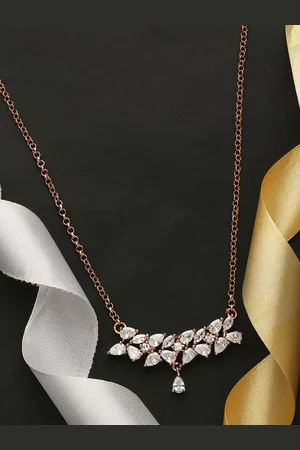 DressBerry White Brass Rose Gold-Plated Necklace