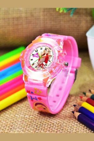 Shocknshop Girls Printed Dial & Straps Analogue Watch 336 Barbie LightPink