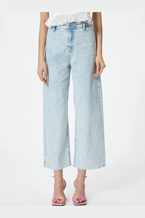 Koton Women Relaxed Fit High-Rise Heavy Fade Stretchable Jeans