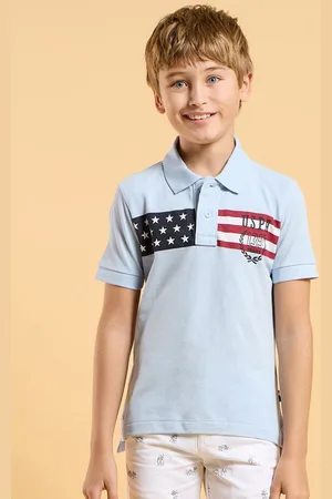 Ralph Lauren Boys Striped Polo Collar Cotton T-shirt