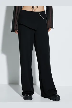 Koton Women Straight Fit Low-Rise Trousers