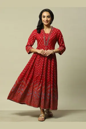 Rangriti Ethnic Motifs Print Formal A-Line Maxi Dress