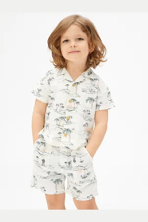 Koton Infant Boys Conversational Printed Linen Shorts